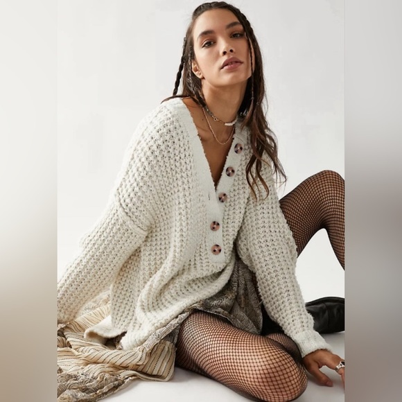 Free People Sweaters - Free People Whistle Thermal Henley, oversized size XS